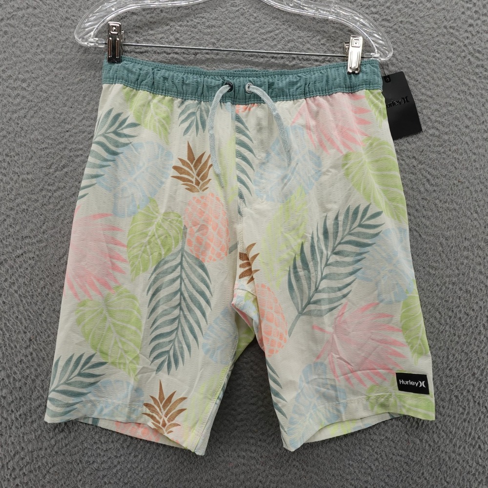 Hurley Boys Tropical Pineapple Palm Leaf Swim Trunks‎ Size L 12-13Y NEW